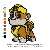 Rubble Outfit Paw Patrol Embroidery Design